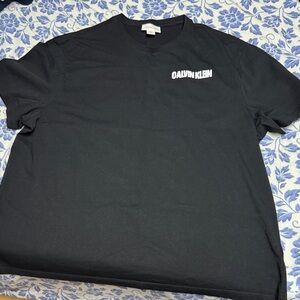 Calvin Klein Black Short Sleeve Tee with White Logo